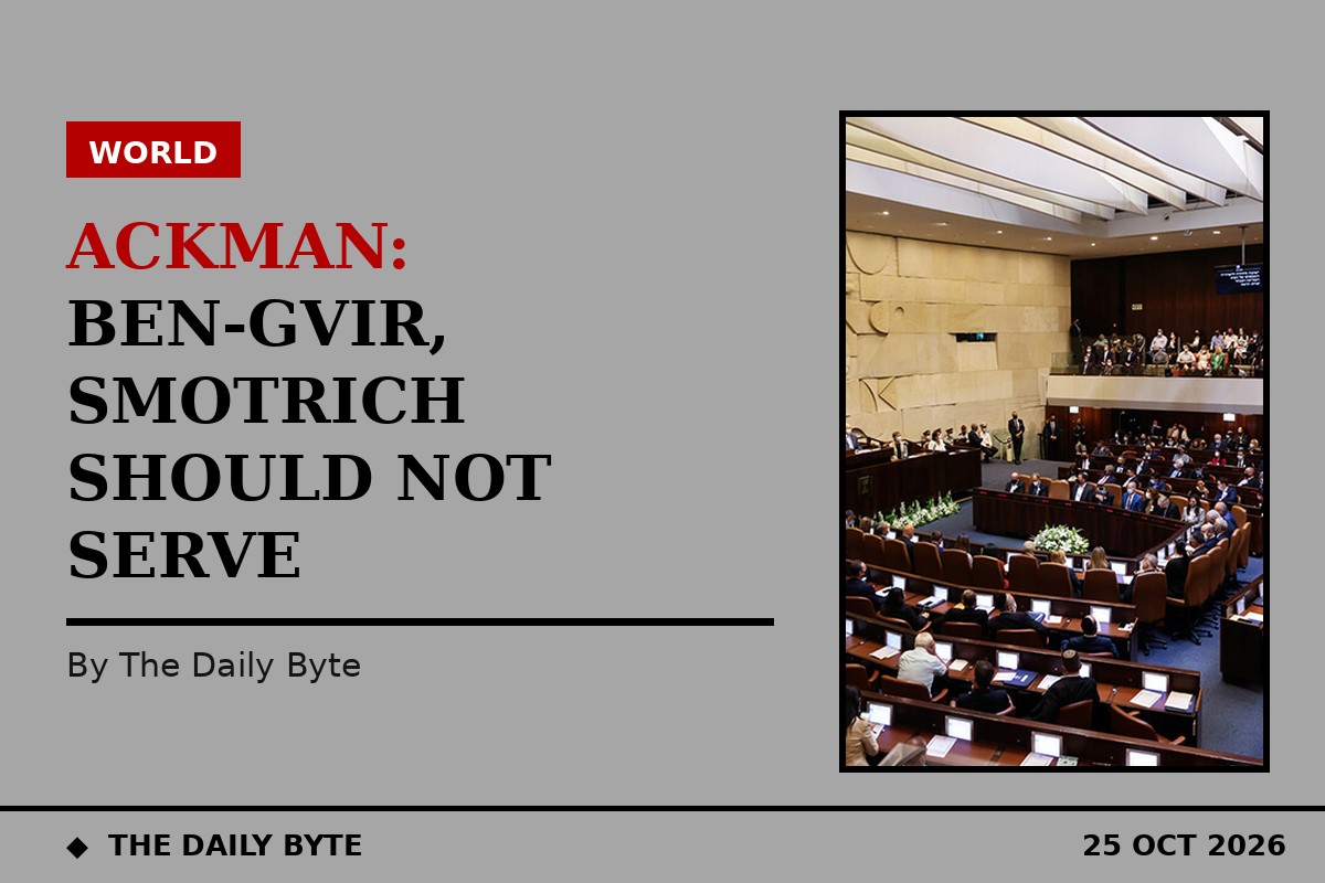 Illustration for Ackman says Ben-Gvir and Smotrich should not serve in next Israeli government