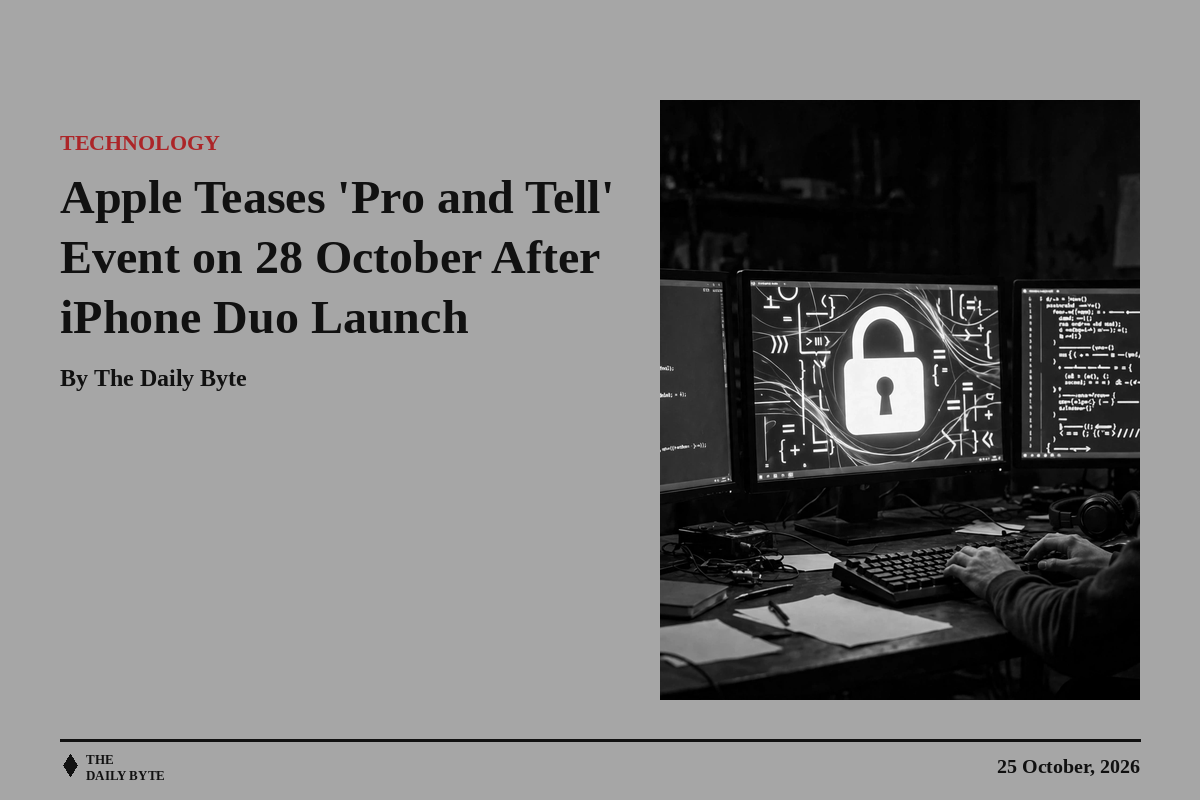 Apple Teases 'Pro and Tell' Event on 28 October After iPhone Duo Launch