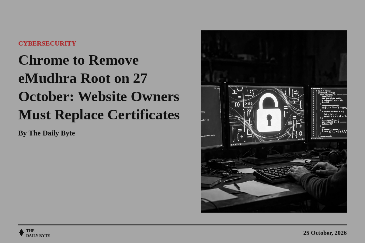 Chrome to Remove eMudhra Root on 27 October: Website Owners Must Replace Certificates
