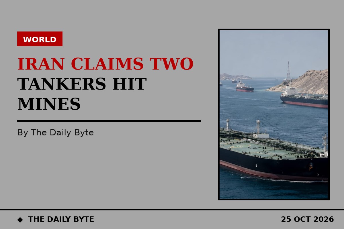 Illustration for Iran claims two more supertankers hit mines in Strait of Hormuz