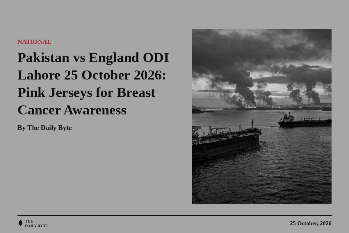 Pakistan vs England ODI Lahore 25 October 2026: Pink Jerseys for Breast Cancer Awareness