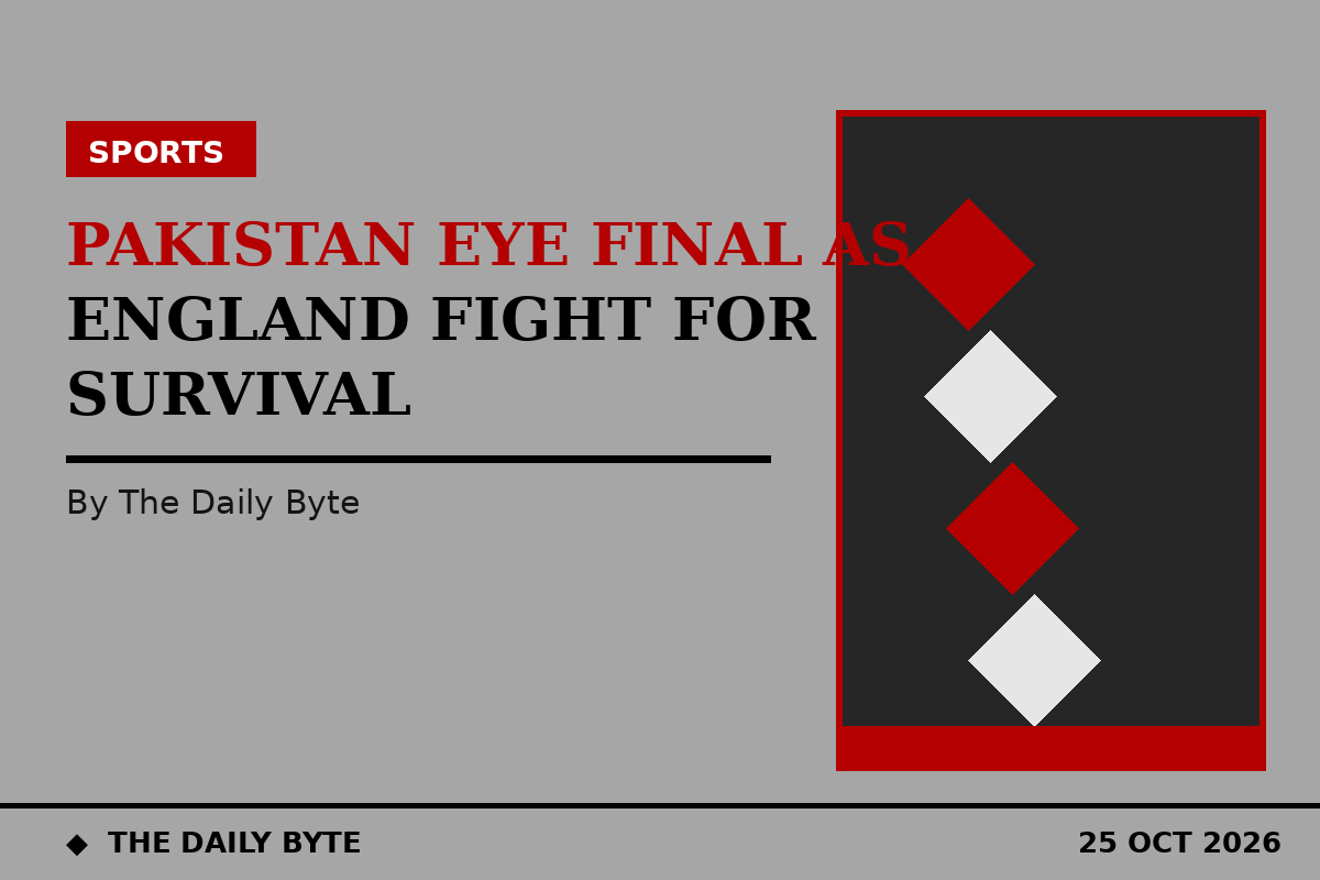 Illustration for Pakistan can seal tri-series final spot as England fight for survival in Lahore