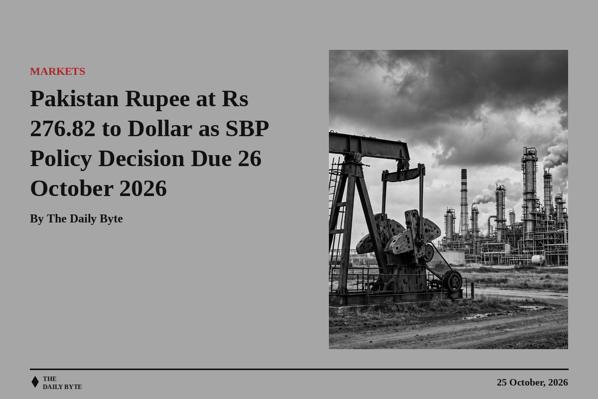 Illustration for Pakistan Rupee at Rs 276.82 to Dollar as SBP Policy Decision Due 26 October 2026
