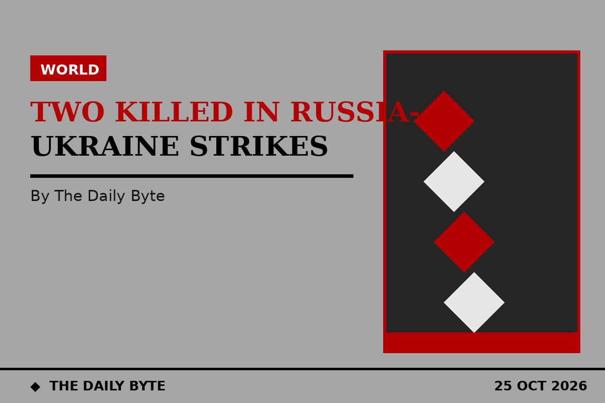 Two killed as Russia and Ukraine exchange drone strikes on Sunday