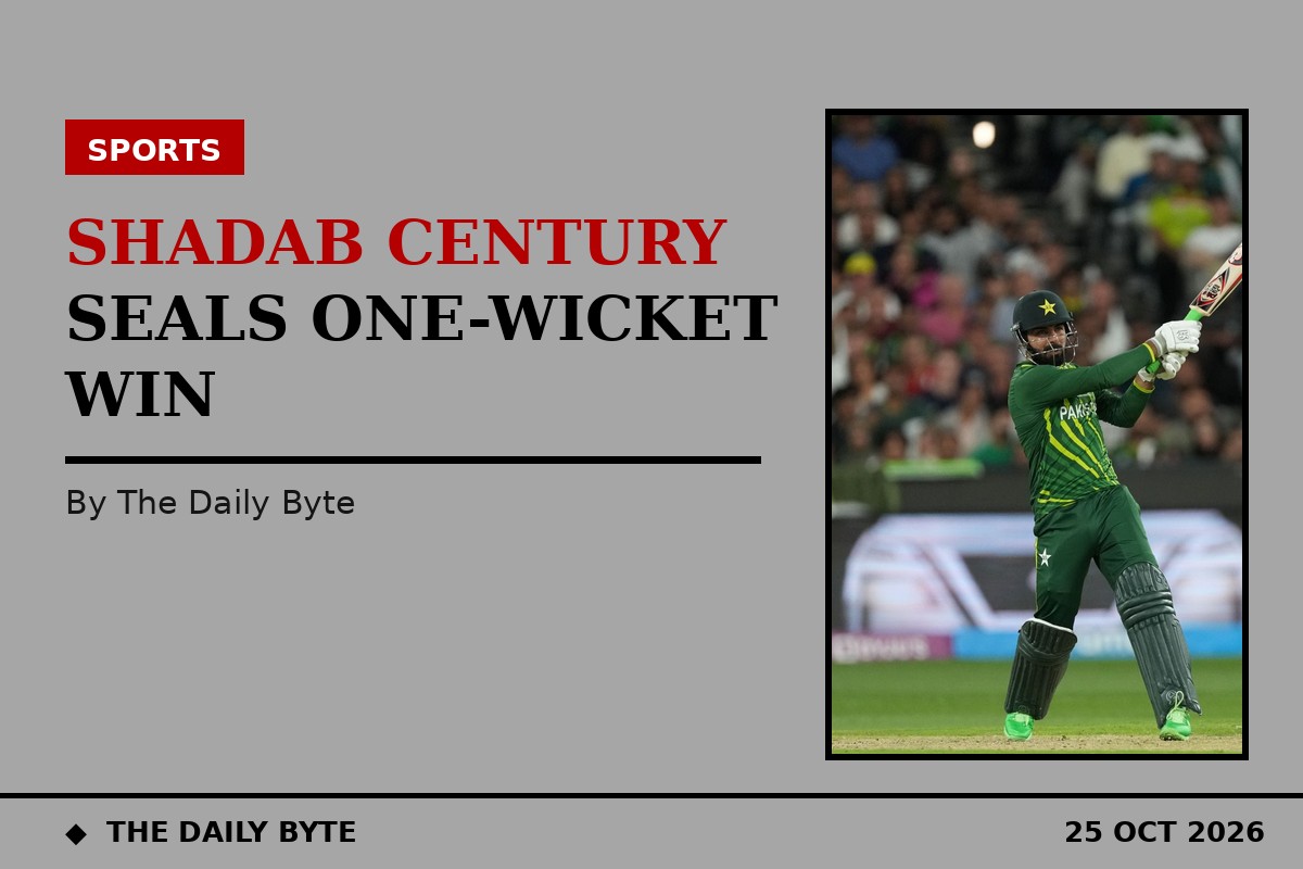 Shadab's unbeaten 113 seals Pakistan's one-wicket win over England