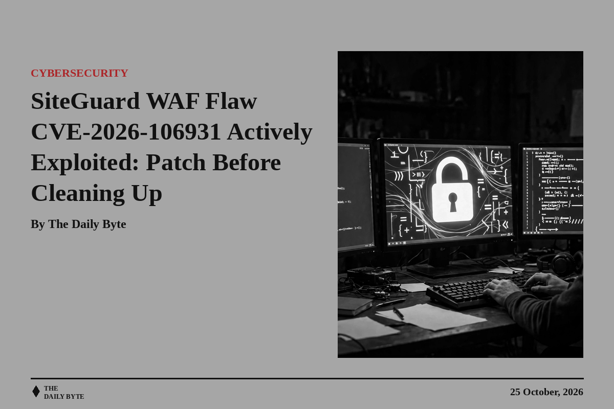 SiteGuard WAF Flaw CVE-2026-106931 Actively Exploited: Patch Before Cleaning Up