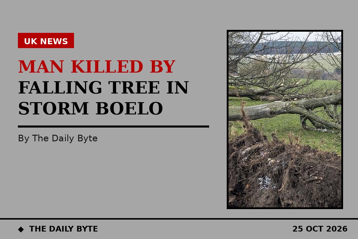 Illustration for Man killed by falling tree as Storm Boelo batters Scotland