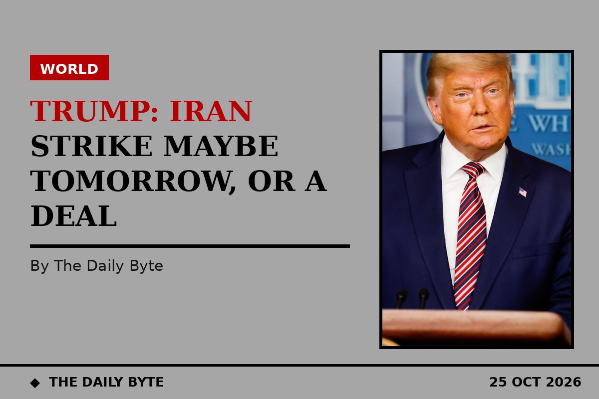 Illustration for Trump says Iran strike could come as early as Sunday, or a deal