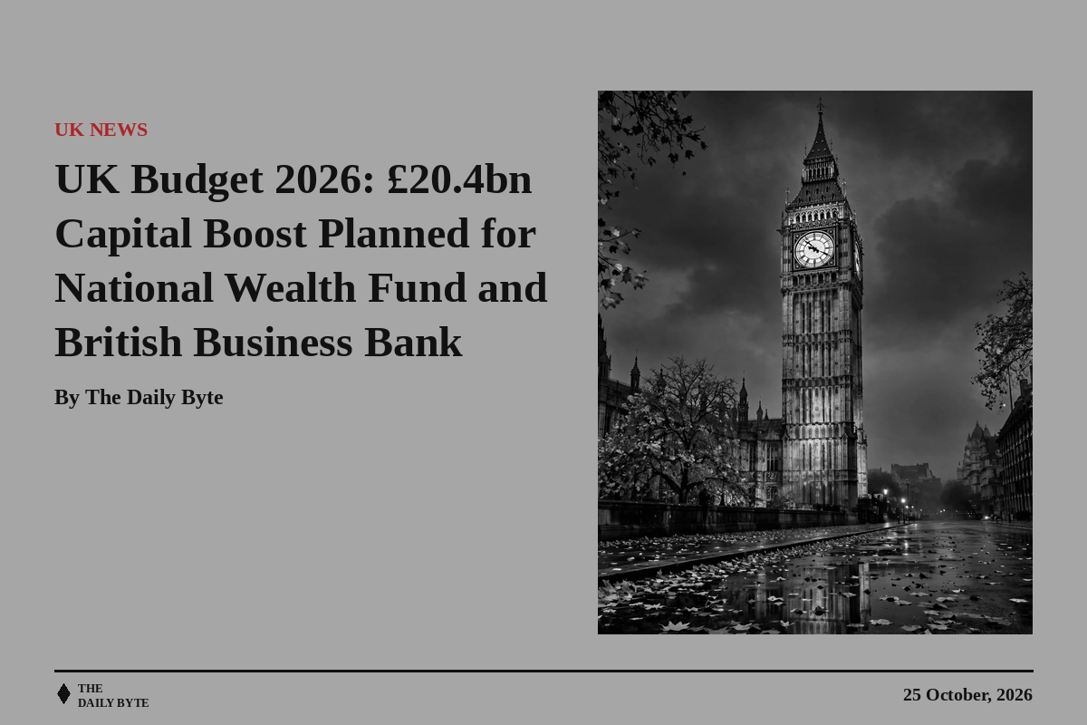 UK Budget 2026: £20.4bn Capital Boost Planned for National Wealth Fund and British Business Bank