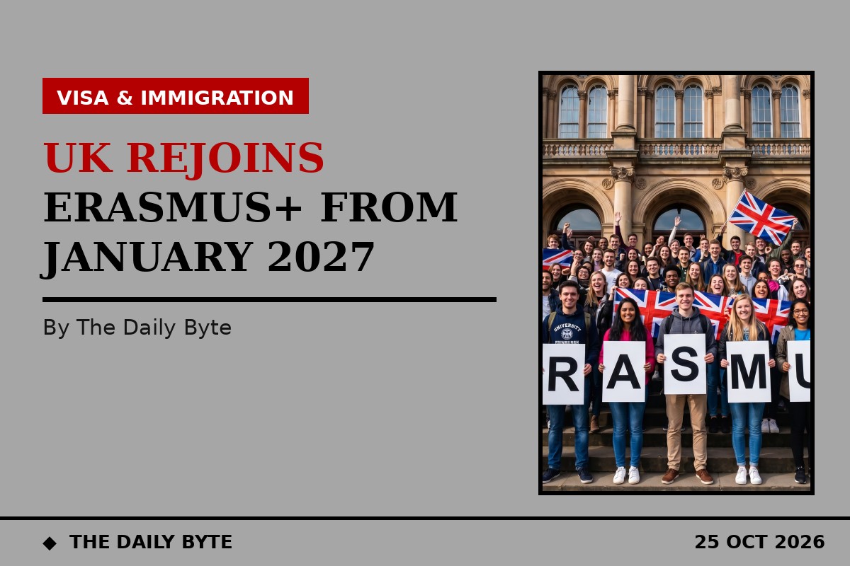 Illustration for UK to rejoin Erasmus+ from January 2027 under HC 584