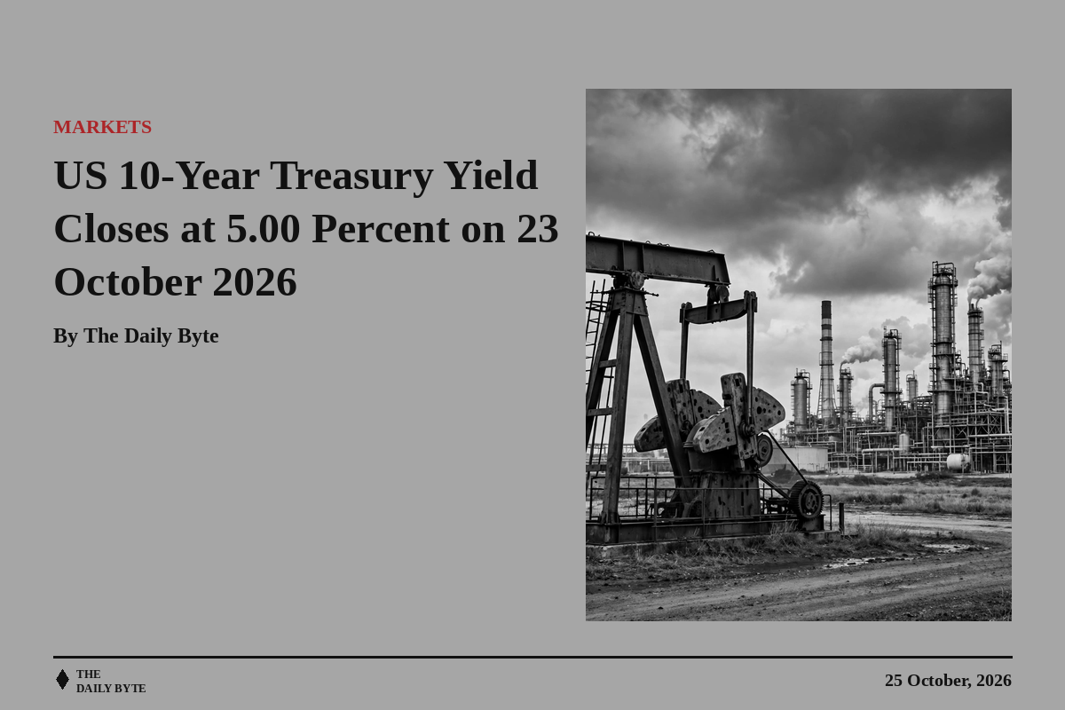 Illustration for US 10-Year Treasury Yield Closes at 5.00 Percent on 23 October 2026