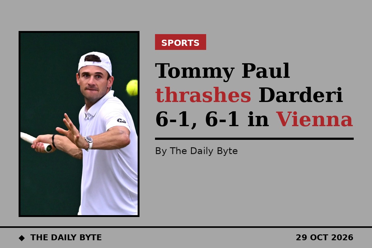 Tommy Paul thrashes Darderi 6-1, 6-1 in Vienna