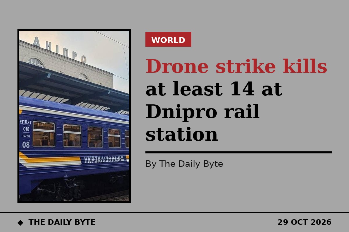 Drone strike kills at least 14 at Dnipro rail station