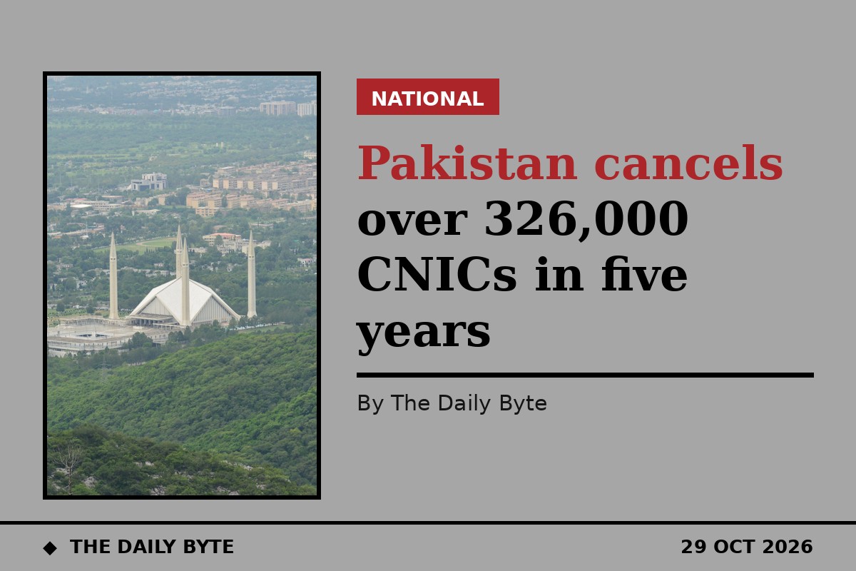 Pakistan cancels over 326,000 CNICs in five years