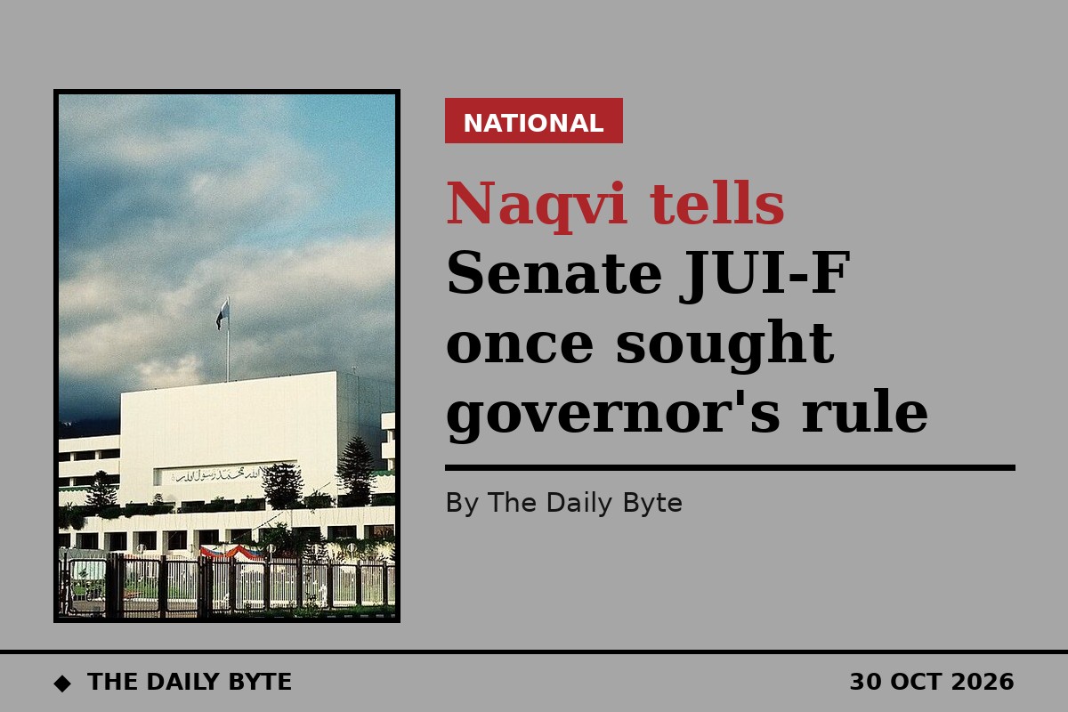 Naqvi tells Senate JUI-F leaders once sought governor's rule in Khyber Pakhtunkhwa