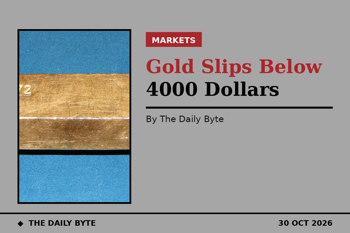 Gold slips below $4,000 as rate-hike bets build