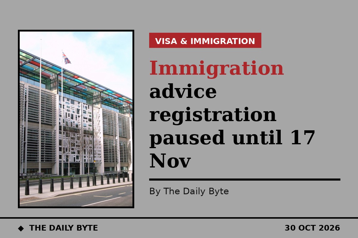 Immigration advice registration paused until 17 Nov