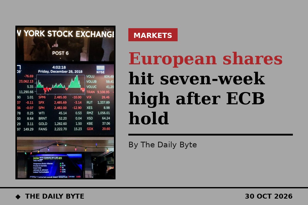 European shares hit seven-week high after ECB hold