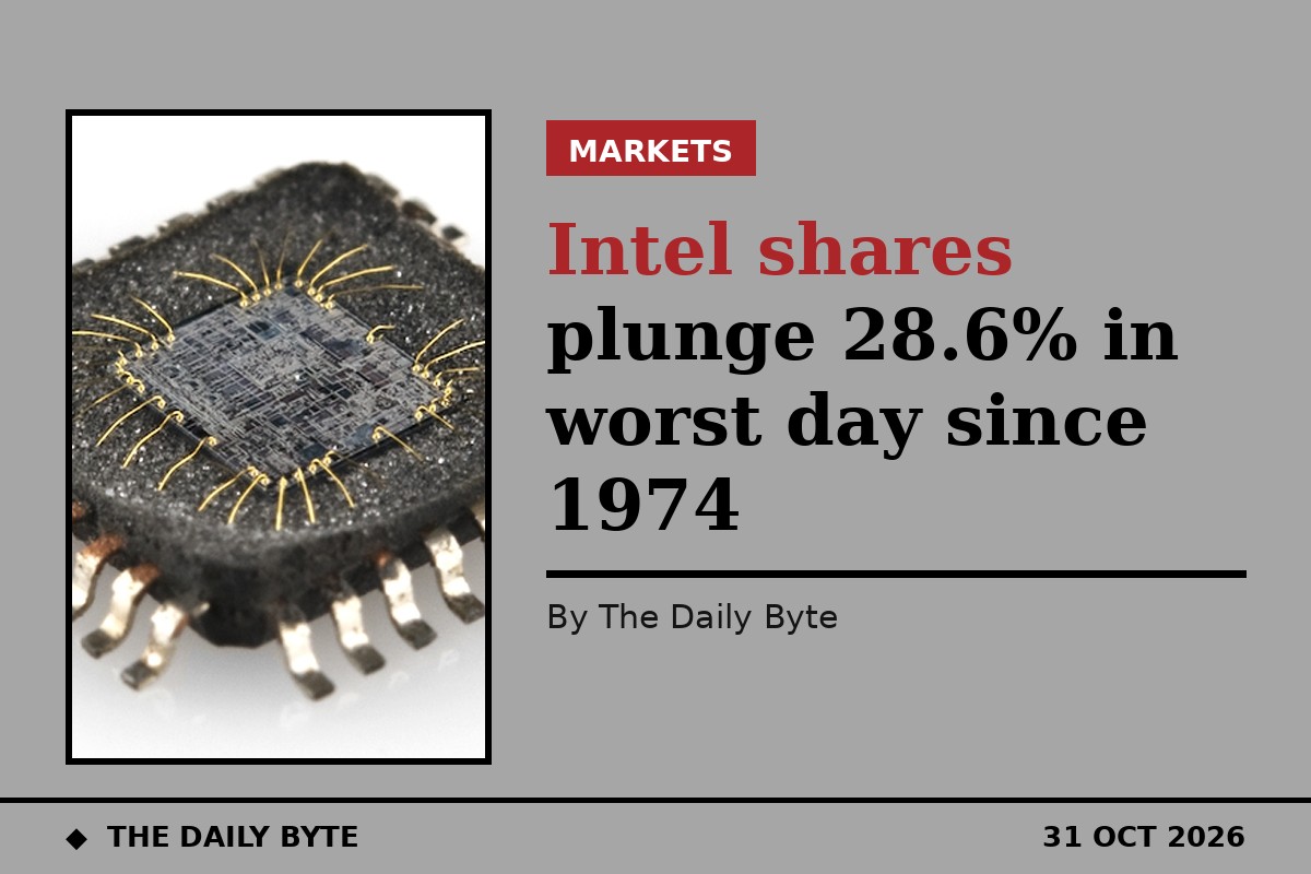 Intel Shares Plunge 28.6% in Worst Day Since 1974