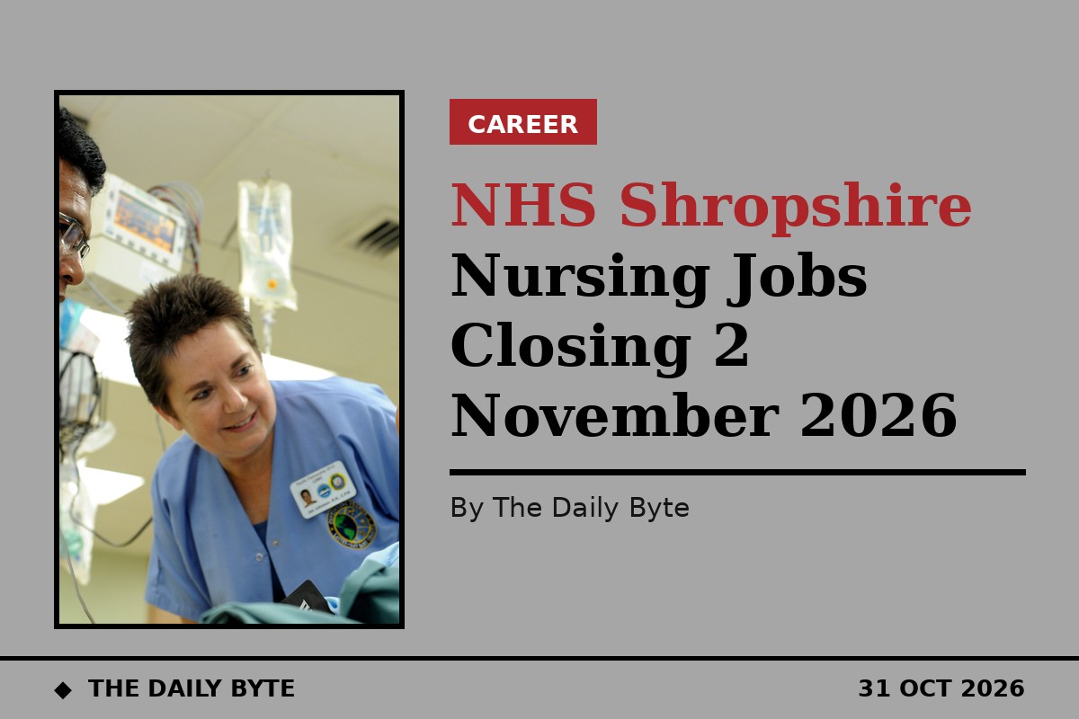 NHS Shropshire Nursing Jobs Closing 2 November 2026