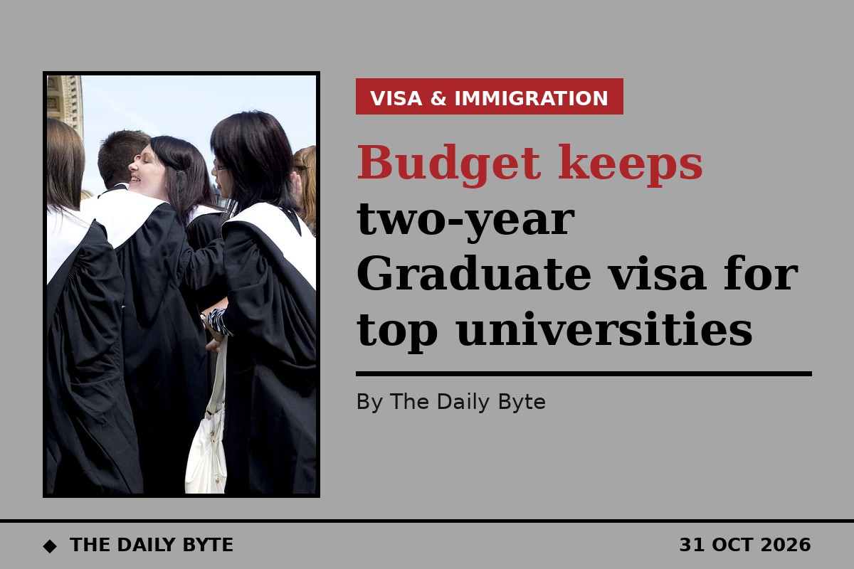 A generic file photo of international graduates in gowns celebrating outside a UK university building