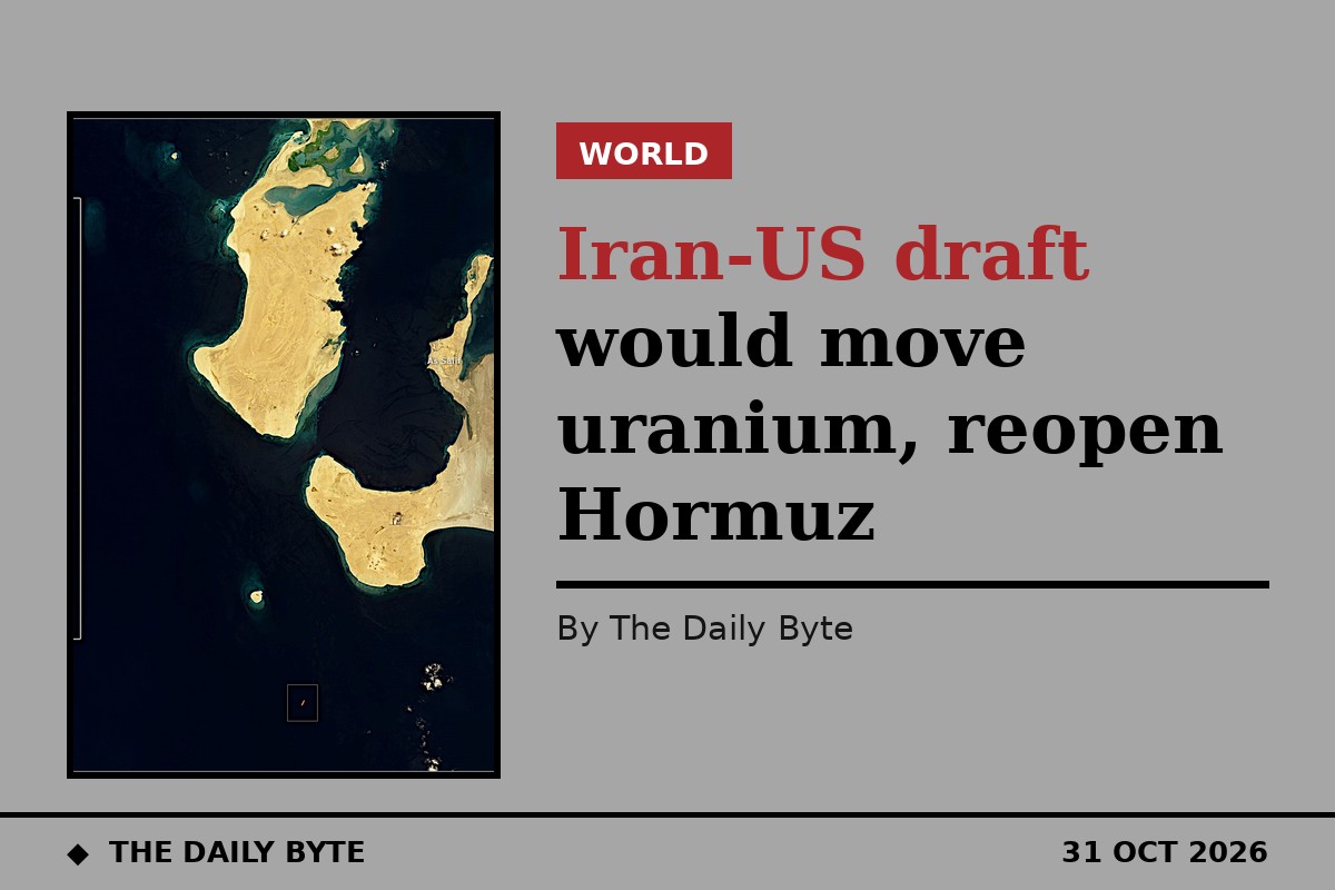 Iran-US draft would move uranium, reopen Hormuz
