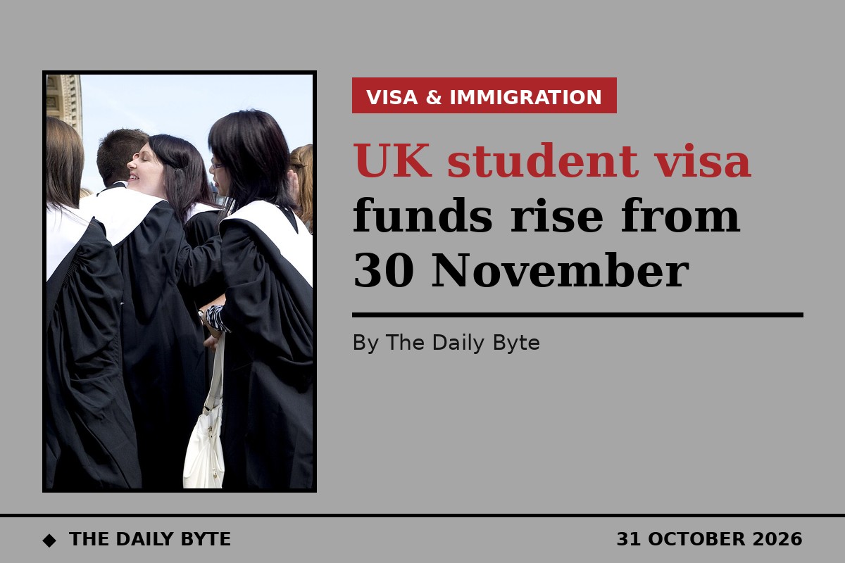 UK student visa funds rise from 30 November