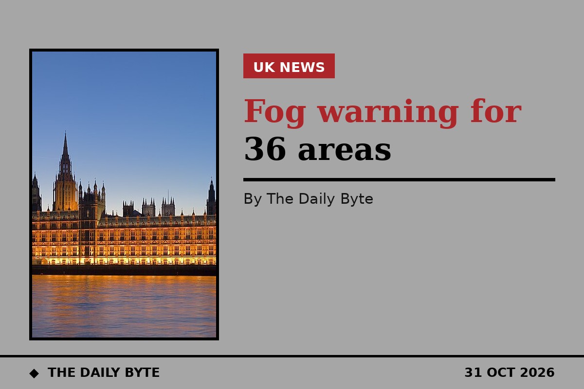 Met Office fog warning for 36 areas on Saturday
