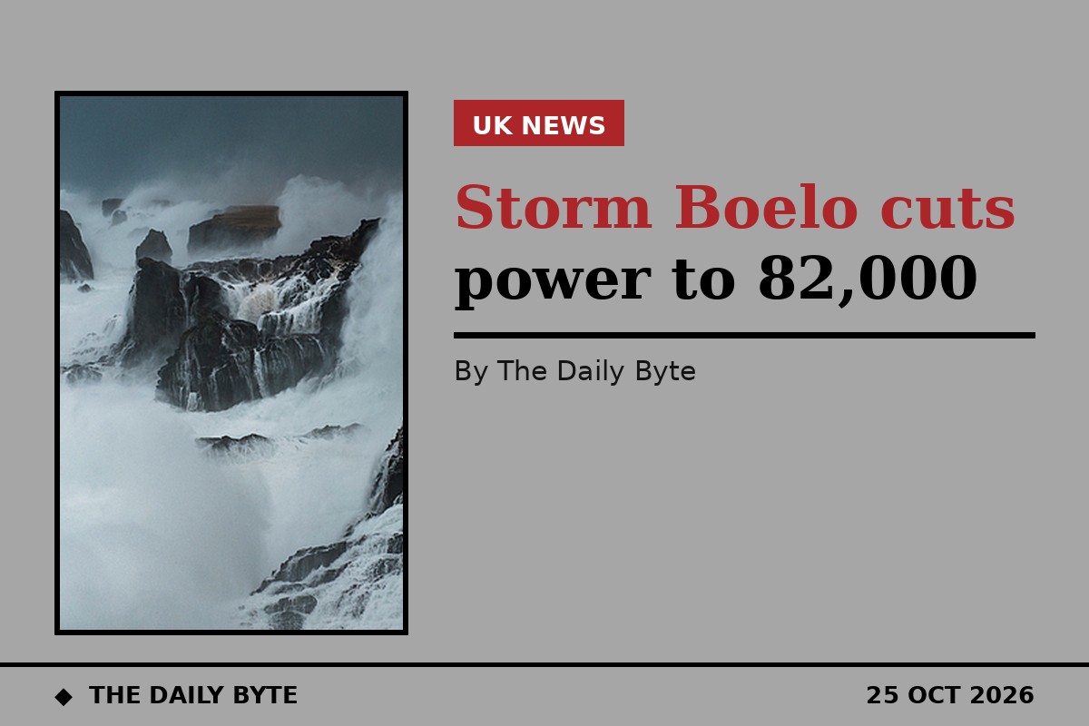 More than 82,000 without power as Storm Boelo batters UK with 84mph gusts