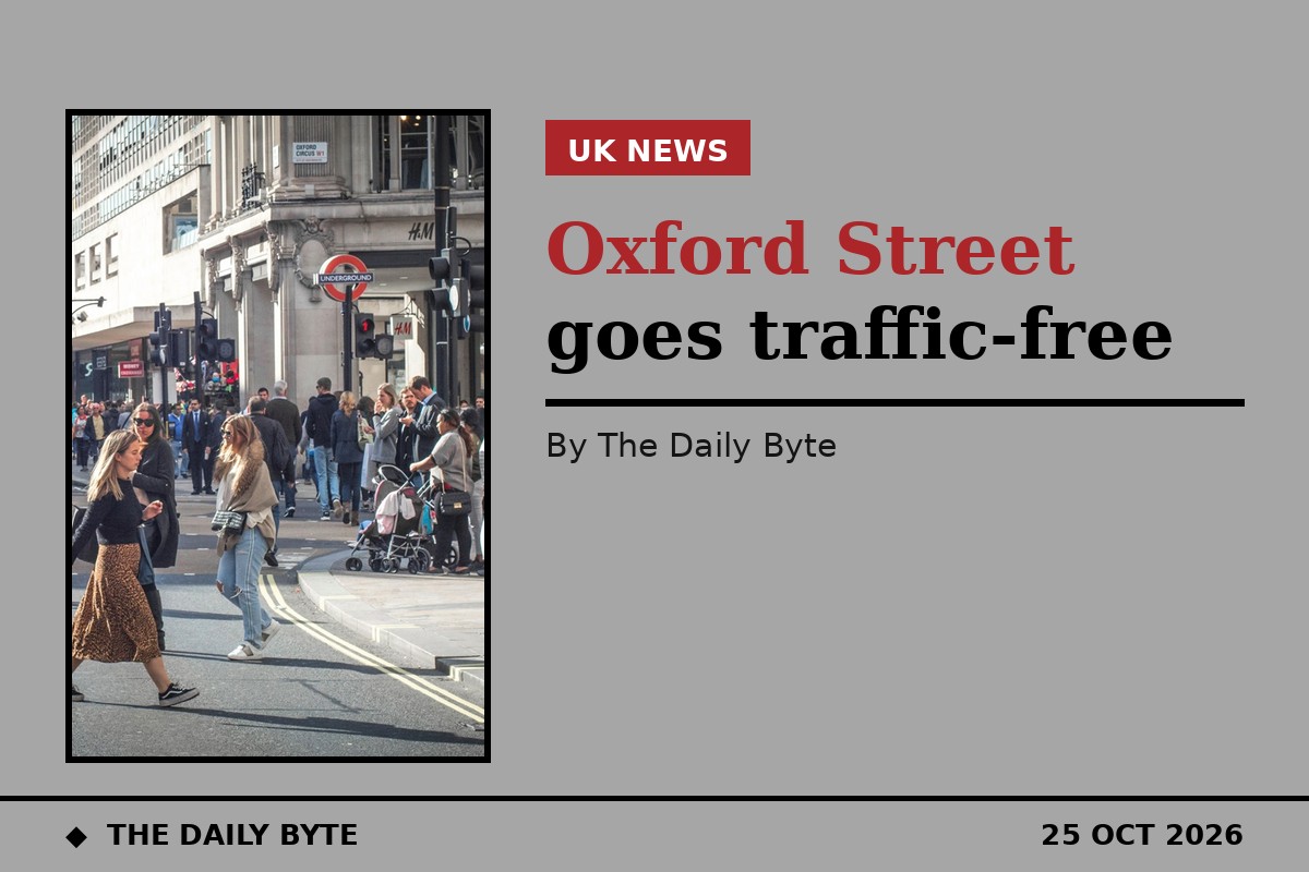 London's Oxford Street goes traffic-free from Monday 26 October