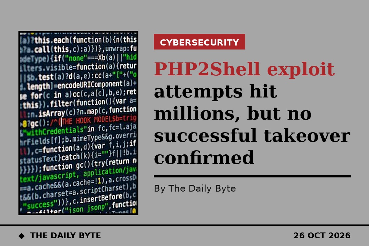 PHP2Shell exploit attempts hit millions, but no successful takeover confirmed