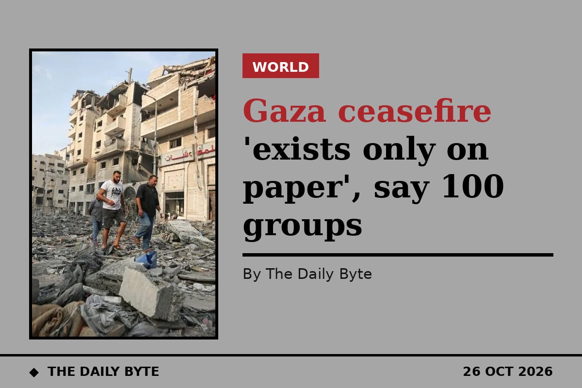 Photo for Gaza ceasefire 'exists only on paper', say more than 100 organisations