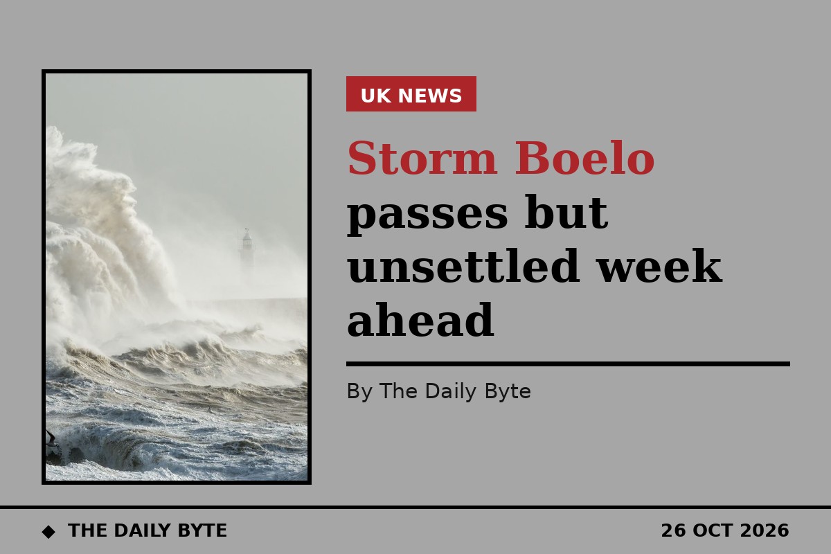 Storm Boelo passes: warnings lifted for Monday, but an unsettled week lies ahead