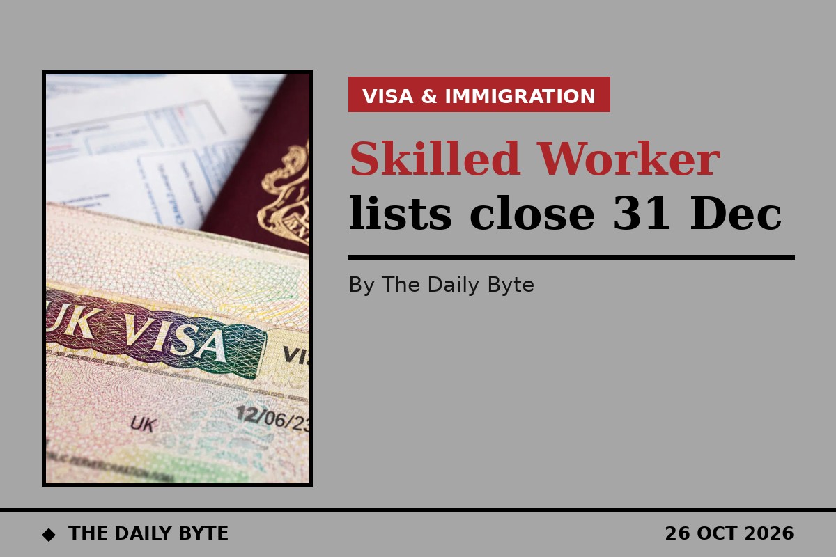 Photo for UK Skilled Worker lists close on 31 December 2026: what sponsors and workers must check