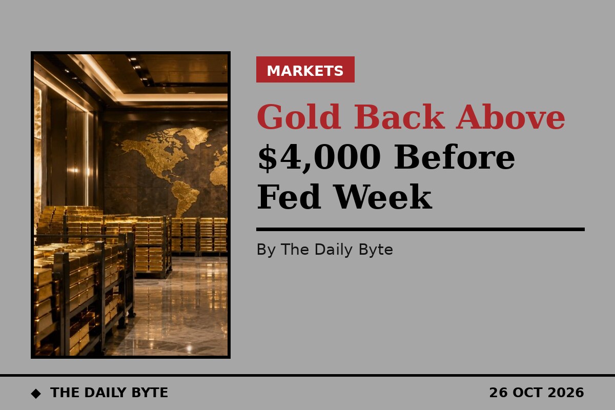 Gold Climbs Back Above $4,000 as Softer Oil Eases Inflation Fears Before Fed Decision