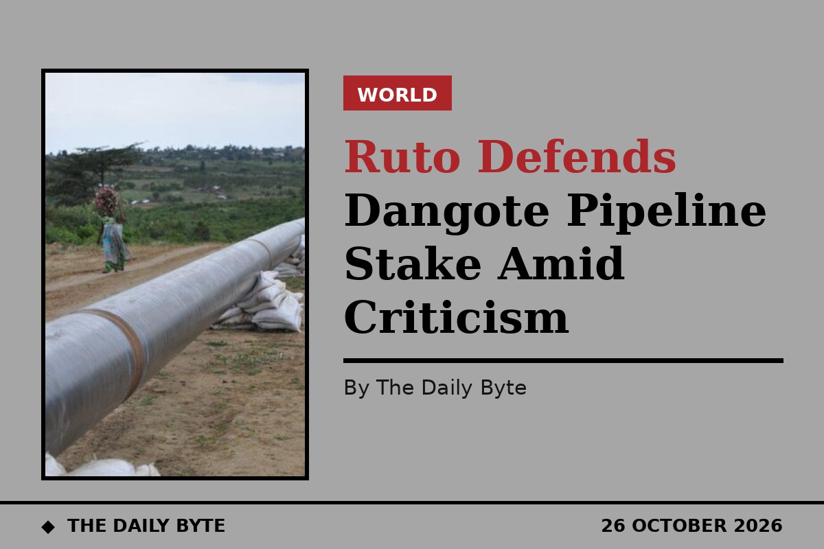 Ruto Defends Dangote Pipeline Stake Amid Criticism