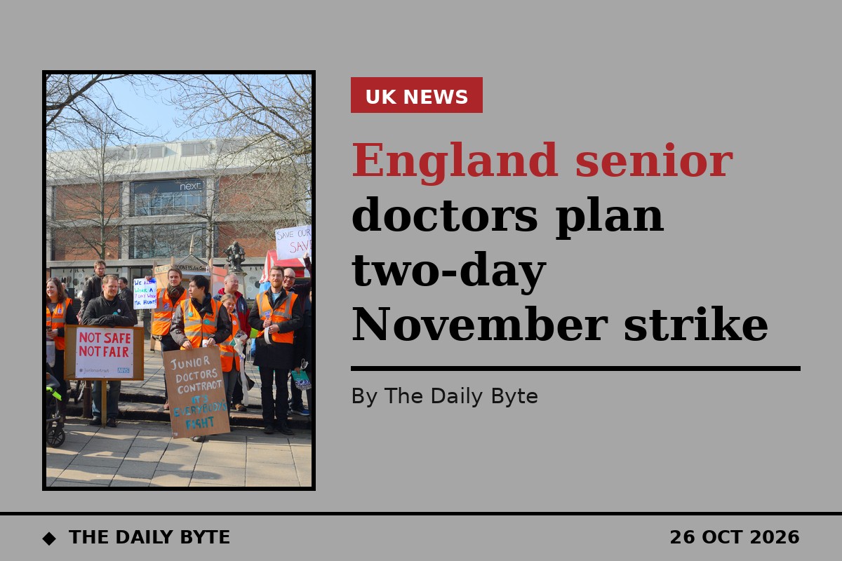 England senior doctors plan two-day November strike