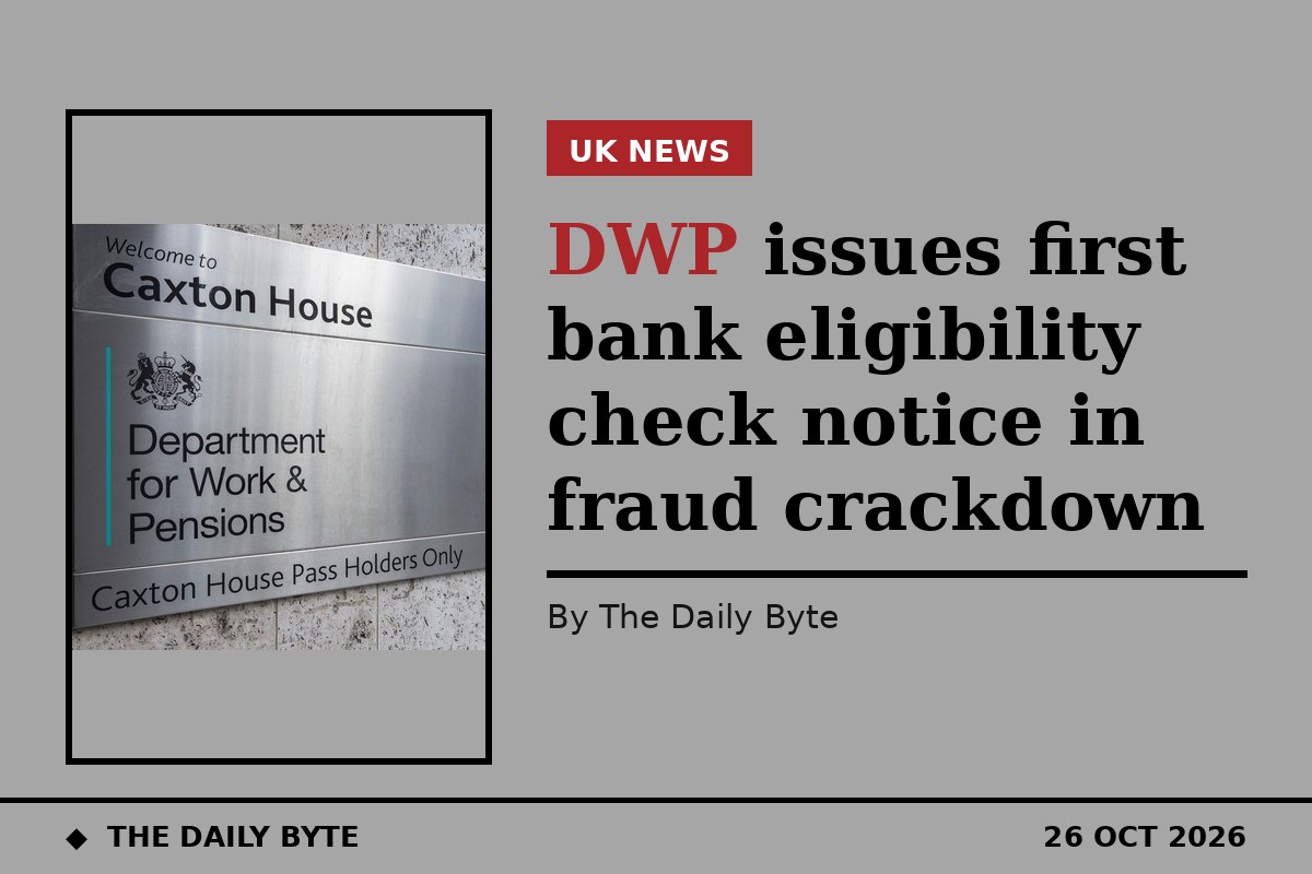 Photo for DWP issues first bank eligibility check notice in fraud crackdown