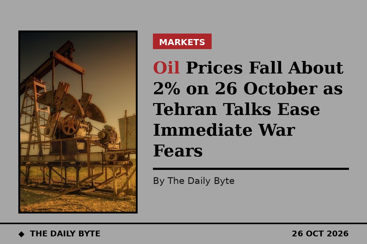 Oil Prices Fall About 2% on 26 October as Tehran Talks Ease Immediate War Fears