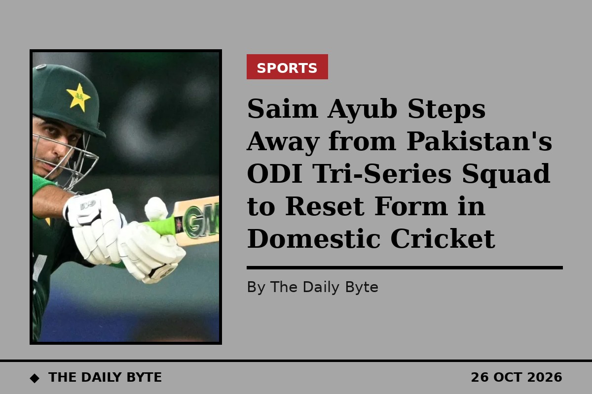 Photo for Saim Ayub Steps Away from Pakistan's ODI Tri-Series Squad to Reset Form in Domestic Cricket