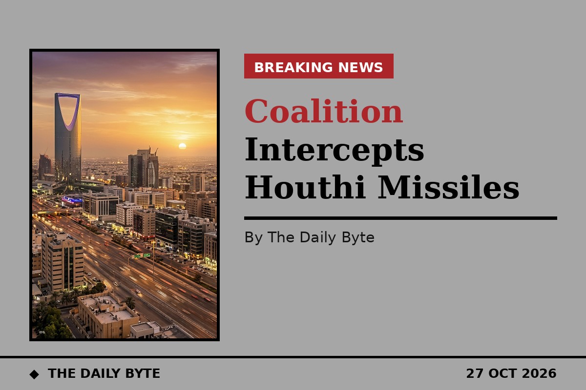Photo for Saudi coalition intercepts Houthi missiles and drones