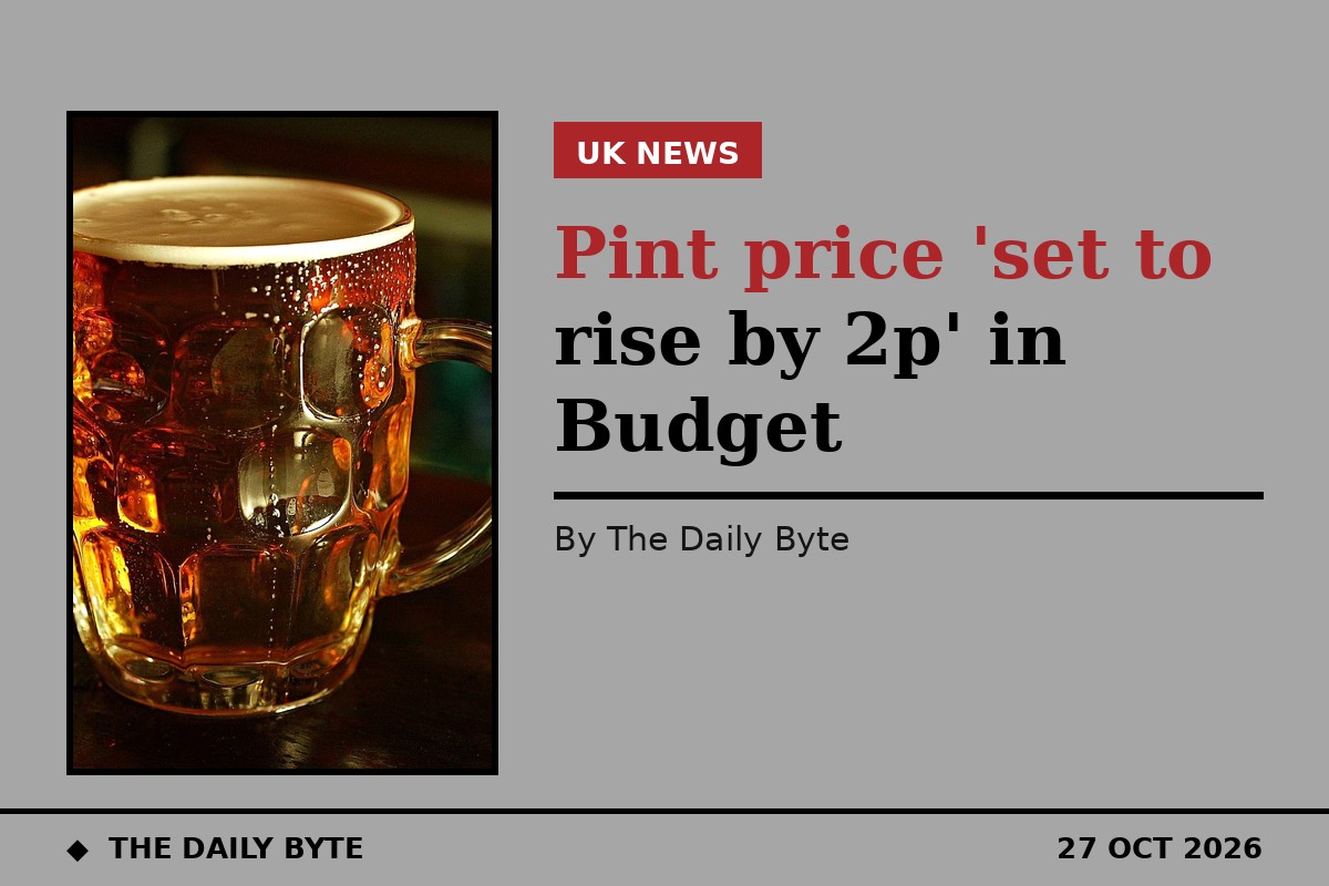 Pint price 'set to rise by 2p' in Budget