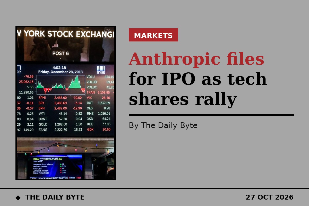 Photo for Anthropic files for IPO as tech shares rally