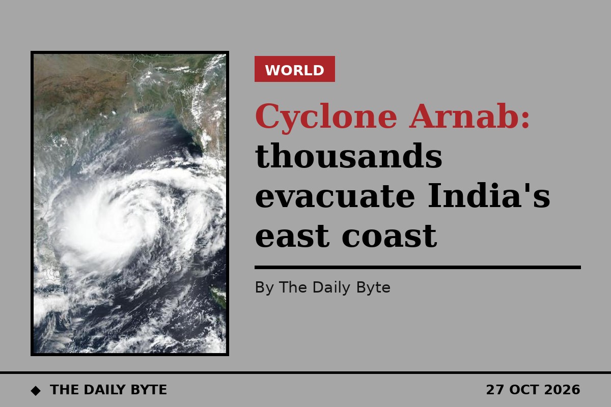 Satellite image of a cyclone over the Bay of Bengal (archive image)