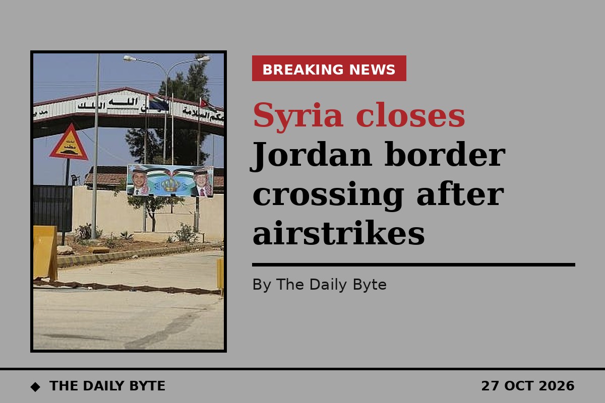 The Nassib border crossing gate between Syria and Jordan