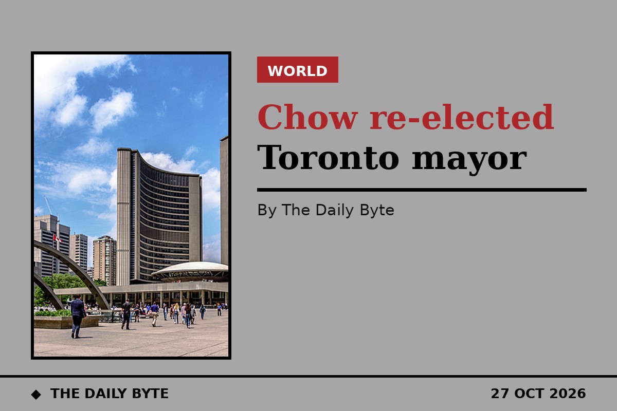 Olivia Chow re-elected as Toronto mayor with about 54%