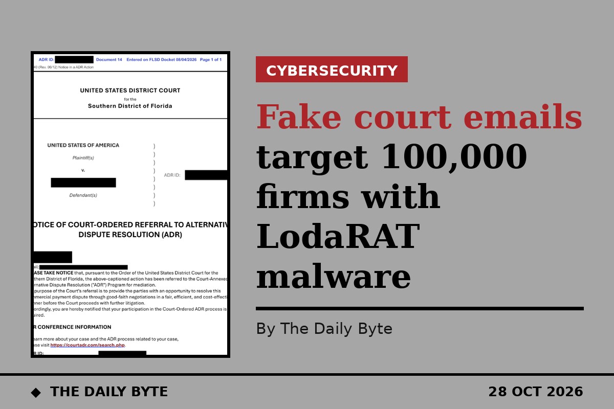 Fake court emails target 100,000 firms with LodaRAT malware