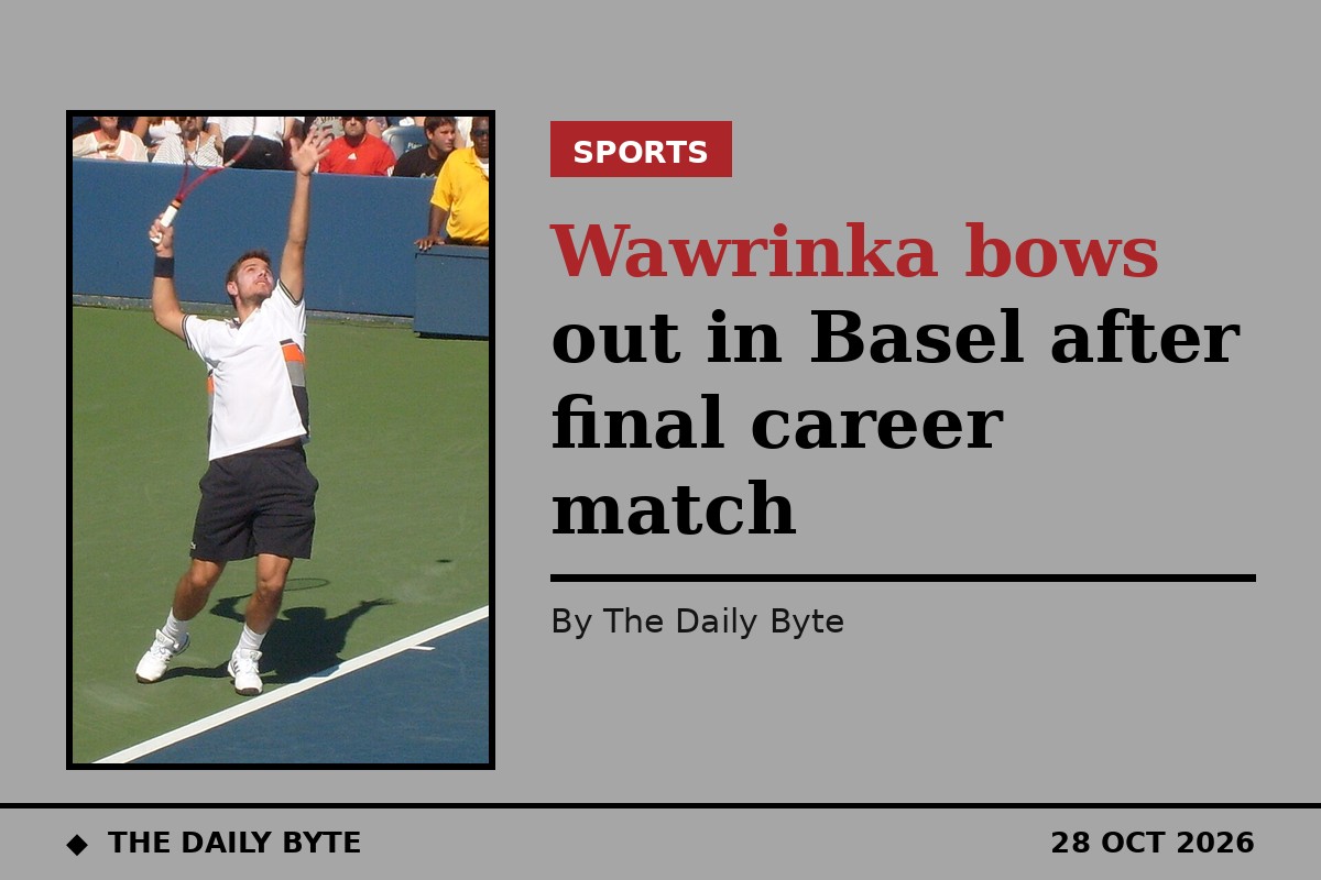 Stan Wawrinka serving at the 2010 US Open (archive action photograph, not the Basel farewell)