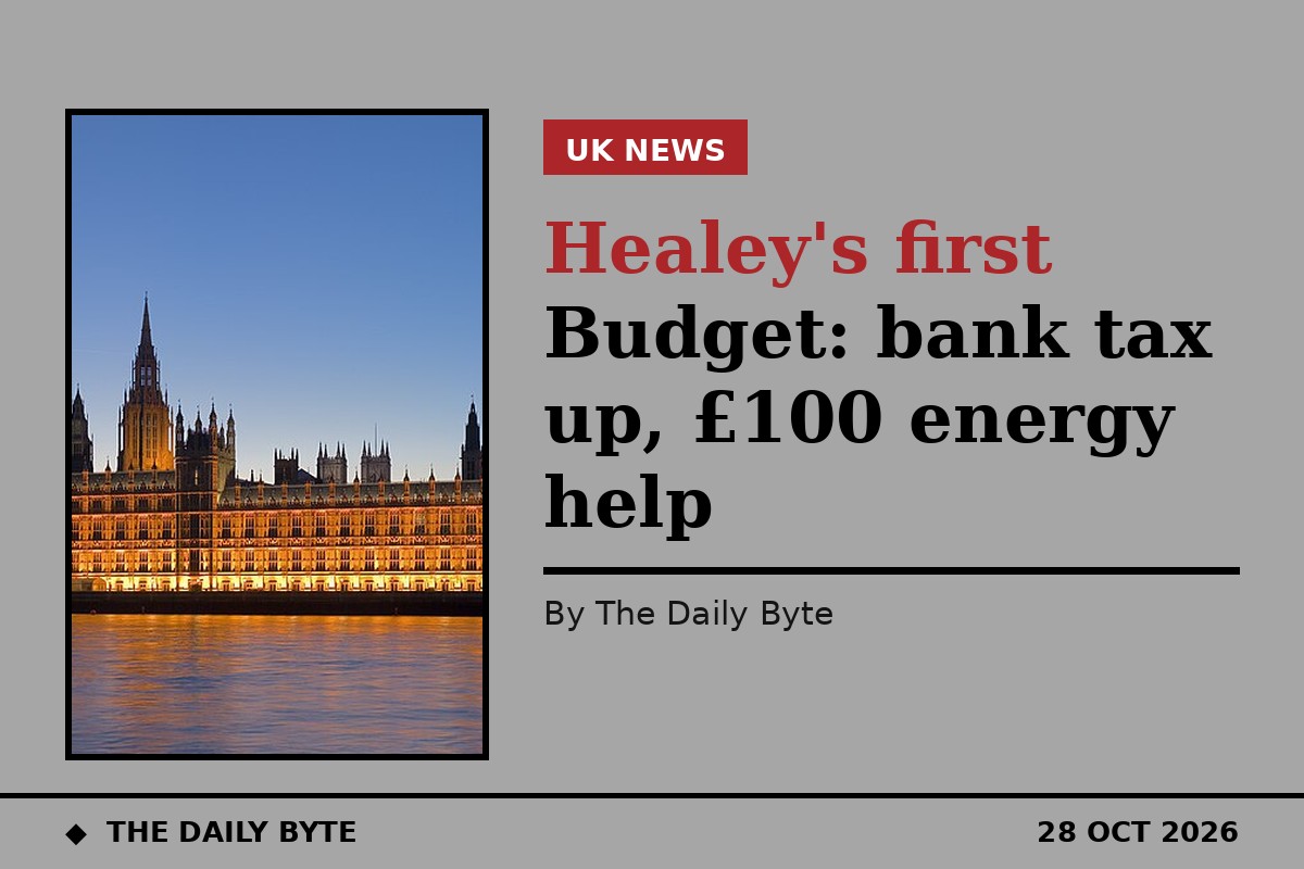 Healey's first Budget: bank tax up, £100 energy help