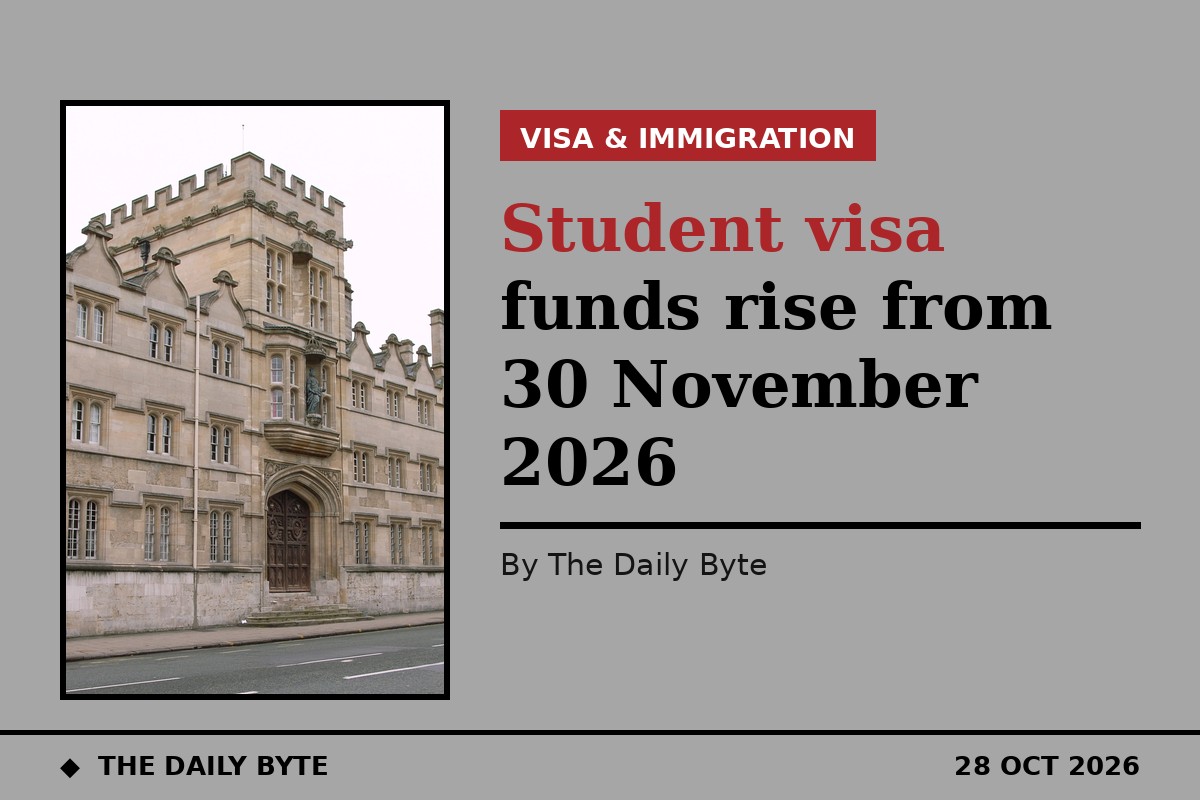 Student visa funds rise from 30 November 2026